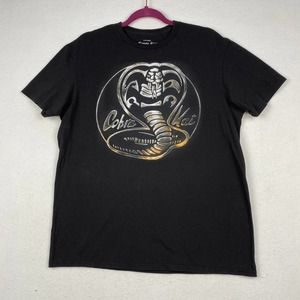 Fifth Sun Men's Size L Cobra Kai Metal Snake Strike First Logo Tee Shirt